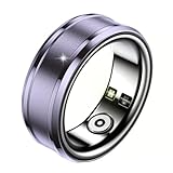 JUSUTEK 2024 人気 新登場 高級 アルミニウムチタン合金+ステンレス鋼スマートリング指輪,活動追跡リング フィットネススマートリングファッション、数値安定センサ機能管理，多機能運動，Bluetooth5.1，万歩計，リモコン撮影，IP68防水，カロリー，長時間使用可能，男女兼用，iphone&コンパチブル対応,贈り物,日本語説明書付き (18号（内径：59.5MM）, 紫)