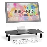 机上台/モニタースタンド台/Duronic DM055／デスク用ラップトップ台／ノートパソコン台／木製 黒／デスク回り収納 TV画面用 コンピューター画面用／耐重荷１０ｋｇ／４０ｃｍX２８ｃｍ