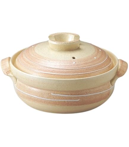 Amazon｜三陶 萬古焼 土鍋 (深鍋) 9号 4-5人用 小梅志野 10488｜土鍋  