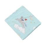 おくるみ 赤ちゃん ダブル綿ガーゼ 100cm×100cm ベビーブランケット 授乳ケープ 吸水 速乾 新生児 出産祝い (ホワイト ミモザ)