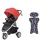 【セット買い】 アップリカ ベビーカー Smooove AC (スムーヴ) ストライドレッドプラス + さらっとマット マリンアンカーNV 純正リバーシブルタイプ