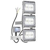 SOLLA Sliver 高品質LED人感センサー投光器 90w(3×30w) 昼白色 CREEチップ採用 日本レベル筐体 防雨タイプ（IP65） センサーライト 作業灯 集魚灯 看板灯【三年保証】