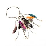 ノーブランド品　レディース　ヘアアクセサリー　ヘアバンド　ボヘミアン　インド風　羽　ヘッドバンド　ターバン　2個　2色選べる - ＃2