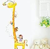 Toprate (TM) Loving Giraffe Bear Peel and Stick Growth Chart Wall Decal Removable Wall Sticker Art M