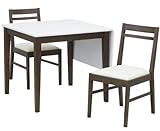 伸長式ダイニングテーブル 3点セット Lavie ラビー 80BT＋DC2脚 (DBR ダークブラウン)