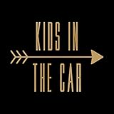 kids in car カッティング ステッカー Sサイズ ゴールド 金