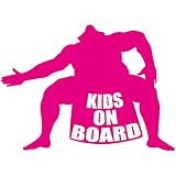 14色 KIDS ON BOARD 相撲 力士 どすこい ステッカー【KIDS IN CAR 男の子 女の子】 (ピンク)