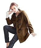 ホンコンマダム セレブマザー ウール混・ダッカー付き2WAYダッフルコート(v1079) L キャメル