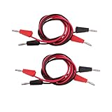 Dolity 4ピース　1M 　4mm　バナナ→バナナプラグ　ソフト　シリコン　テストケーブル　リード 　小型 軽量