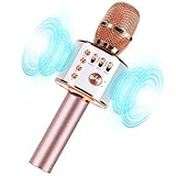 Mocalaca カラオケマイク Bluetooth ワイヤレス 自宅カラオケマイク iPhone/Androidに対応 一人カラオケ 無線マイク 2600mAh 大容量,スピーカー+エコー機能付き+音楽再生+録音可能+ノイズキャンセリング+ブルートゥース ワイヤレスマイク 子供用/家庭用/忘年会/新年会/家庭娯楽 日本語説明書（ピンク）