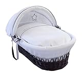 Clair de Lune Silver Lining Dark Wicker Basket (White) by Clair de Lune