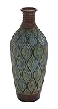 Benzara 37633テラコッタの花瓶、青と緑
