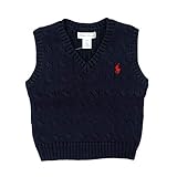 (ポロ ラルフローレン) POLO RALPH LAUREN ベビー 男の子 セーター ベスト Cable-Knit Cotton Sweater Vest ネイビー Hunter Navy (9M)
