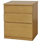 ライフスタイリングショップ チェスト 木製 幅60cm タモ材 引出 3段 ライトブラウン LS-334LB