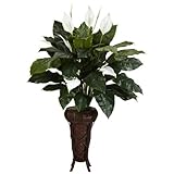 Nearly Natural 6656 Spathyfillium with Stand Decorative Silk Plant, Green by Nearly Natural