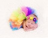 Excellent.advanced? 新生児の赤ちゃんの女の子の花のヘッドバンドとプリンセスチュチュスカート写真のコスチュームプロップセット