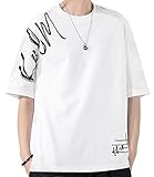 [ANONIE]tシャツ メンズ 夏服 男性 シンプル おしゃれ 無地 半袖 綿 ハンサム white 3XL