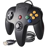 kiwitatá クラシック N64コントローラー リモートN64 有線USBゲームパッド ジョイパッドコントローラー Windows XP 7 8 & Mac Raspberry Pi 3用 ブラック