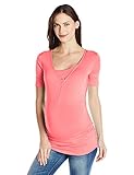 Nomマタニティレディースマタニティフリル付き授乳スナップTee US サイズ: XL カラー: ピンク