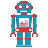 Blue Robot repositionnable enfants sticker mural enfants Chambre crÃ..che de garÃ§ons