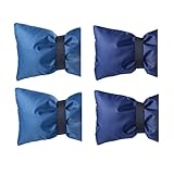 Flameer 屋外　蛇口カバー（4個）　凍結防止　水栓保護具　オックスフォード生地　防風　防雪　ブルー＆グレー　18x 15x 4cm - ネイビー＋ダークブルー