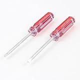 uxcell 三角形ドライバー ノンスリップハンドル　レッド　クリア　磁性チップ　2本入