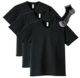 [グリマー] ドライ Vネック Tシャツ 3枚組 Sportsソックスセット ブラック SS