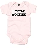 (私はウィキアを喋ります。) I Speak Wookiee, プリント　ベビースーツ - ベビー　ピンク/黒 6-12 ヶ月