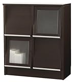 タカシン ディスプレイラック 2列2段窓付き WALLDEY ウォルディー  ダークブラウン