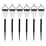Poilee ガーデンライト LED ソーラーライト 自動充電 装飾用アウトドア防雨ライト 配線電池不要 自動点/消灯 7色変換 ガーデニング/庭/花壇/坪 飾りLEDライト(6本セット) A105 
