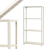 スマートラック NSTR-666 幅90×奥行40×高さ180cm 4段 ホワイト 40㎏/段