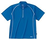 ホシ服装IDIES 228半袖ジップシャツ ブルー サイズ:M