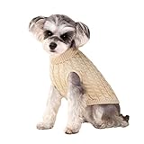 Epochtech 犬服 猫服 犬用 セーター 春 秋 冬 犬用 ニット セーター 防寒着 暖かい 可愛い おしゃれ 小型犬 中型犬 ペット服 (カーキ, L)