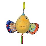DEHANG ベビーカー用おもちゃ 赤ちゃんの知育玩具 はじめてにぎにぎおもちゃ リンリンラトル - 魚