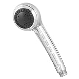 uxcell ハンドヘルドシャワーヘッド　クロム仕上げ　プラスチック　シルバートーン　ブラック　オススレッド　入浴の噴霧器