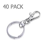 Partstock(TM) 40-Pack Silver Chrome Lobster Clasps Claw Swivel Trigger Clips Snap Hooks Bag Key Ring