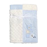 Kyle & Deena Baby Patch Blanket with Blue Bear Applique by Kyle & Deena