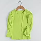 Dafanet　ベビー服 子供服 Tシャツ 男の子 女の子 コットン ベーシック 　春 秋 キッズ コットン 柔らか 無地 長袖 Tシャツ 七色展開 Oネック 長袖カットソー シャツ 柔らかい ベビー
