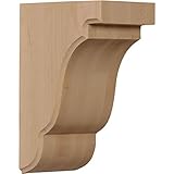 Ekena Millwork BKTW04X05X08BEAL 3 1/2-Inch W by 5-Inch D by 7 1/2-Inch H Bedford Bracket, Alder [並行輸