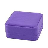 uxcell 小物入れ 収納ホルダー 箱 ベルベット 四角形 デザイン ネクレッス ブレスレット ジュエリー ギフト パープル