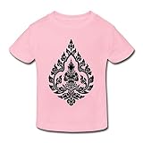 星 ２～６歳子供 半袖 男女兼用 仏様 仏教 寺 お坊さん オリジナル ティー Tシャツ Pink 5-6 Toddler