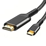 USB C HDMI変換ケーブル 4 K Type C HDMI アダプタ[4 Kビデオ出力&Thunderbolt 3互換]1 m 変換ケーブル互換MacBook Pro Air/iPad Pro 2018 2020/Huawei Matebookなどのデバイス