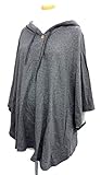 ぬくぬく暖かい！裏ボアフード付き　ポンチョ風チュニック (チャコールグレー)C