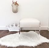 マシン洗濯可能Faux Sheepskinホワイトラグ32 " x 44 " – ソフトand Silky – Perfect for赤ちゃんの部屋、保育園、Playroom ( 2 ' 7 " x 