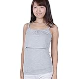 授乳キャミソール マタニティ 授乳用 キャミソール 赤ちゃん 授乳 (XXL, グレー)