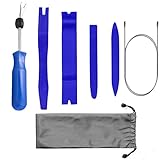 CAMORF 内張りはがし 車 内装はがし 車 内張りはがし セット うちばりはがし 車 内装剥がし 配線通し 樹脂製 車 内張り はがし 工具 脱着工具 車メンテナンス 家具パネルにも対応 内張り剥がし7点+ クリップクランプツール（ブルー） 8点セット 配線ガイド付き＋収納袋