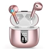 イヤホン bluetooth ワイヤレス【2026最新ブルートゥース イヤホン】Bluetooth5.4 ENC通話ノイズキャンセリングHiFi音質 ブルートゥースイヤホン 長時間再生 自動ペアリング 最大40時間再生タッチコントロール LEDディスプレイ Type-C充電 IPX7防水HiFi小型/軽量 iOS/Android適用 WEB会議通勤/通学/音楽/ゲーム ローズゴールドヘッドフォン