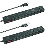 電源タップ 延長コード AC コンセント 10個口 10口 電源コード 3m 一括スイッチ 雷ガード 壁掛け フック穴 マグネット付 ブレーカー スイングプラグ ほこり防止シャッター タコ足 テーブルタップ OAタップ ブラック 黒 STYLED YTP-10W-3M 2個セット