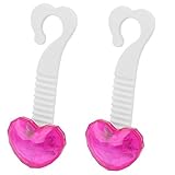 車両フクシアハート形のヘッドレストシートハンガーハンドバッグホルダー2個