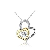 レディース ハート ペンダント ネックレス S925 シルバー ネックレス 結婚式 ウエディング パーティー キュービックジルコニア おしゃれ ネックレス ジュエリー アクセサリー (ホワイト)